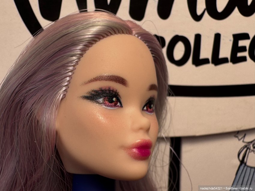 Голова русалки Одиль с сиреневыми волосами (фото 4)