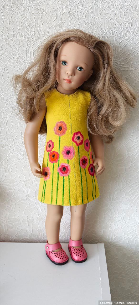 Платье Маки с росписью акрилом, на подкладке