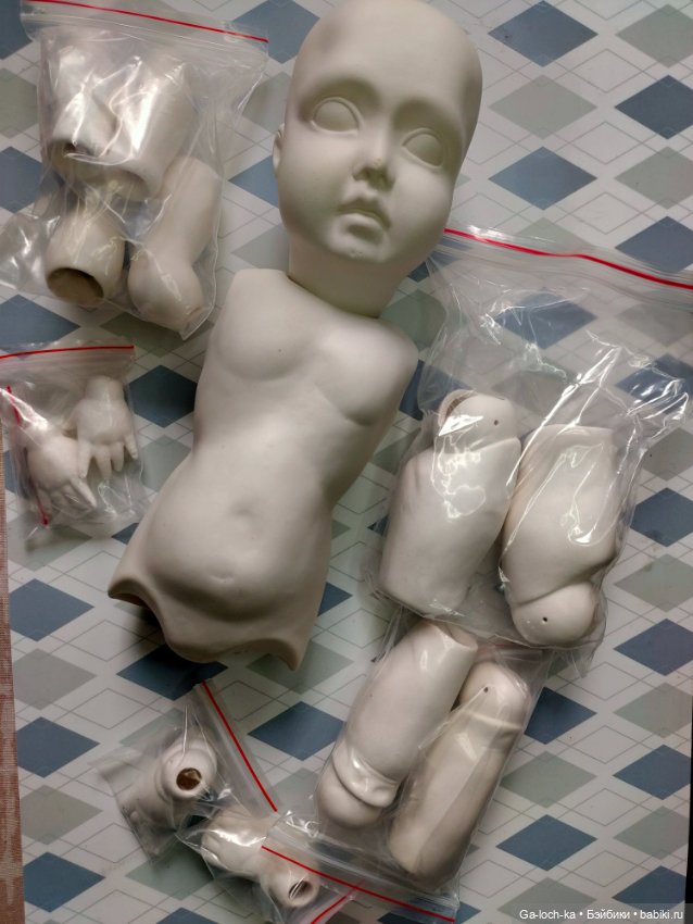 Фарфоровая шарнирная кукла. Заготовка