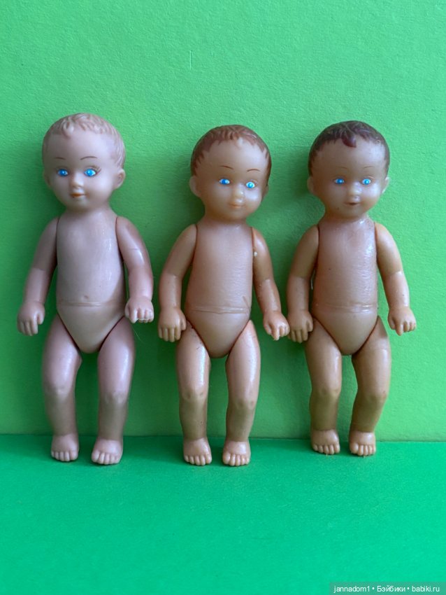 Резиновые пупсики с рельефными волосами, высота 9,5 см