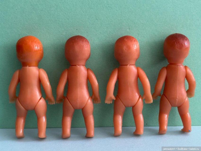 Резиновые пупсики темненькие с рельефными волосами, высота 7,5 см (фото 4)