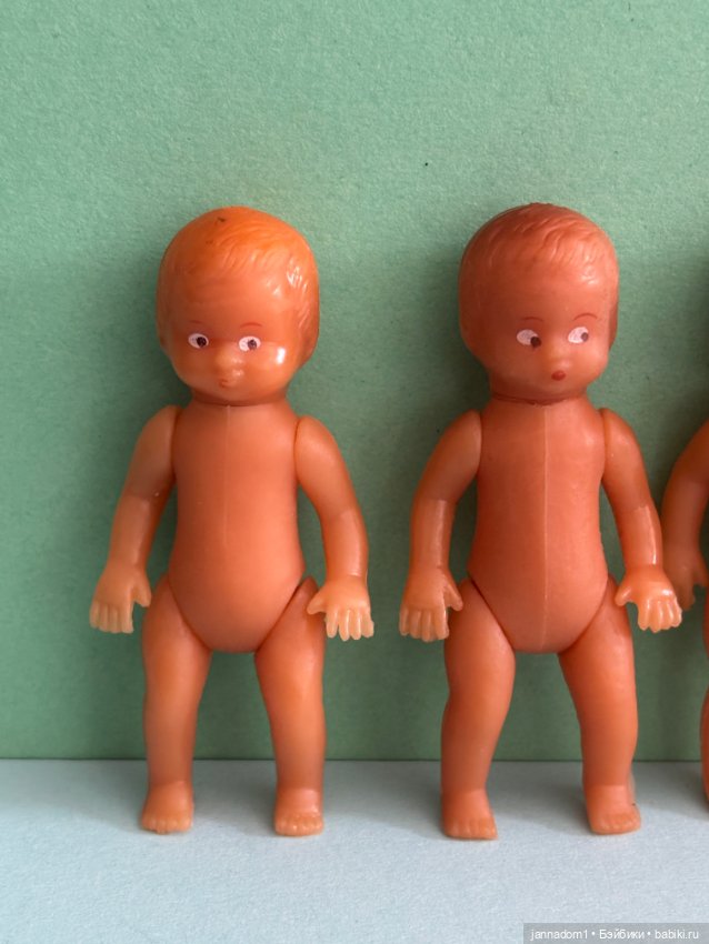 Резиновые пупсики темненькие с рельефными волосами, высота 7,5 см (фото 2)