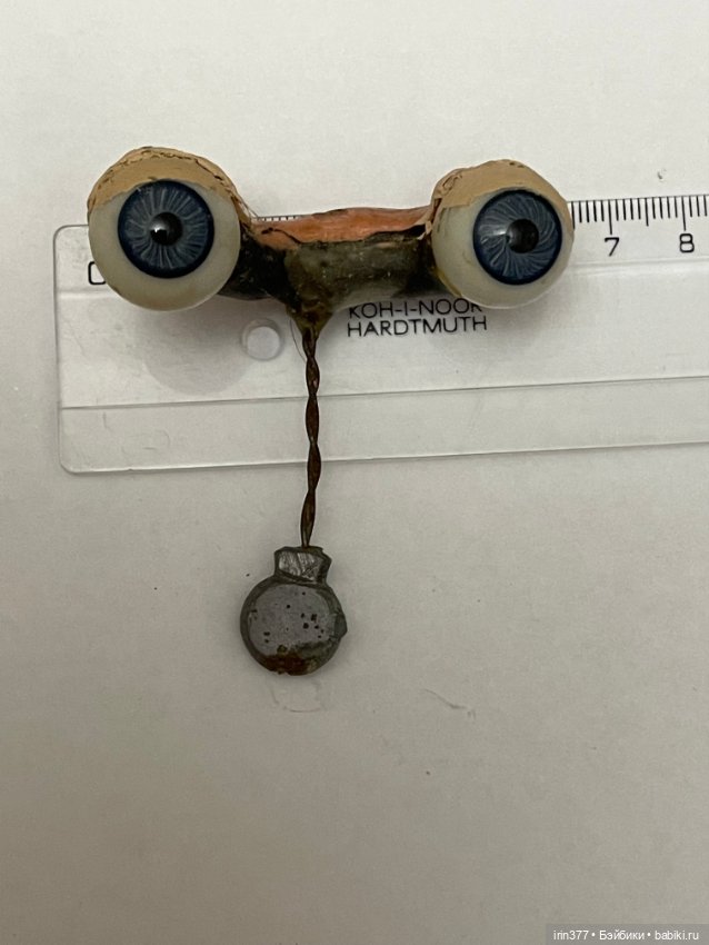 Стеклянные глазки на рокере для антикварной куклы (фото 8)