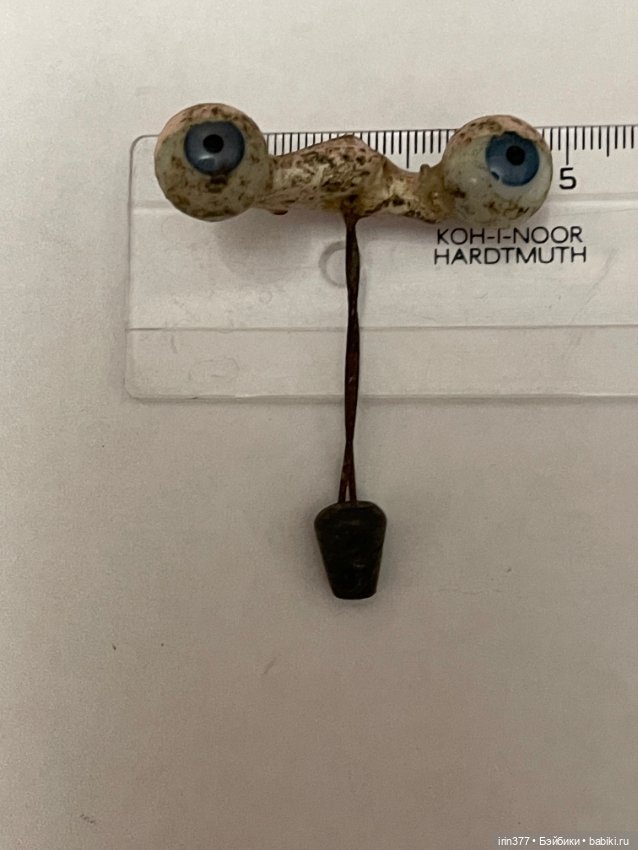 Стеклянные глазки на рокере для антикварной куклы (фото 6)