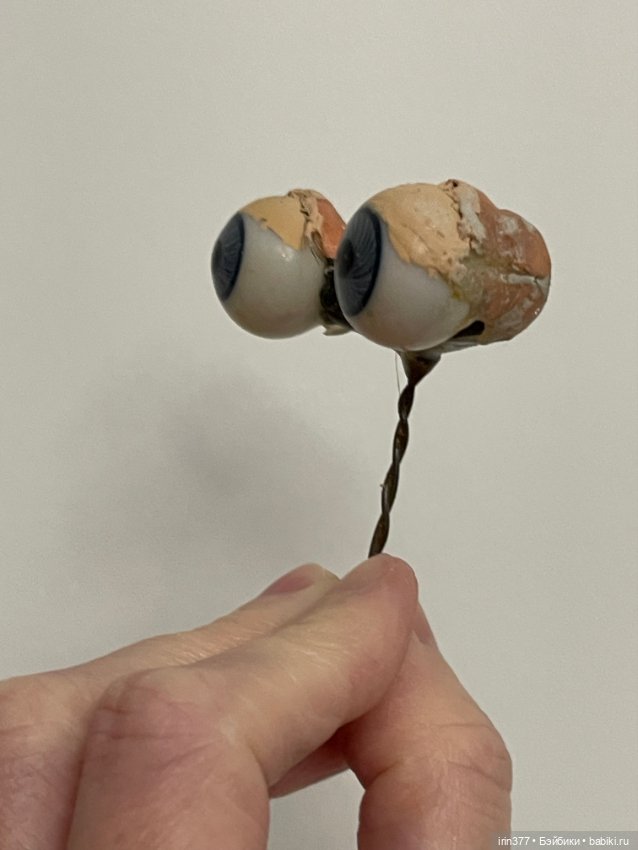 Стеклянные глазки на рокере для антикварной куклы (фото 5)