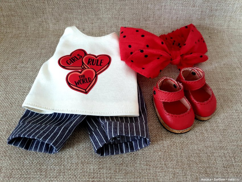 Комплект одежды для полноразмерной испанской куклы Миа. "Девочки правят миром" (фото 5)