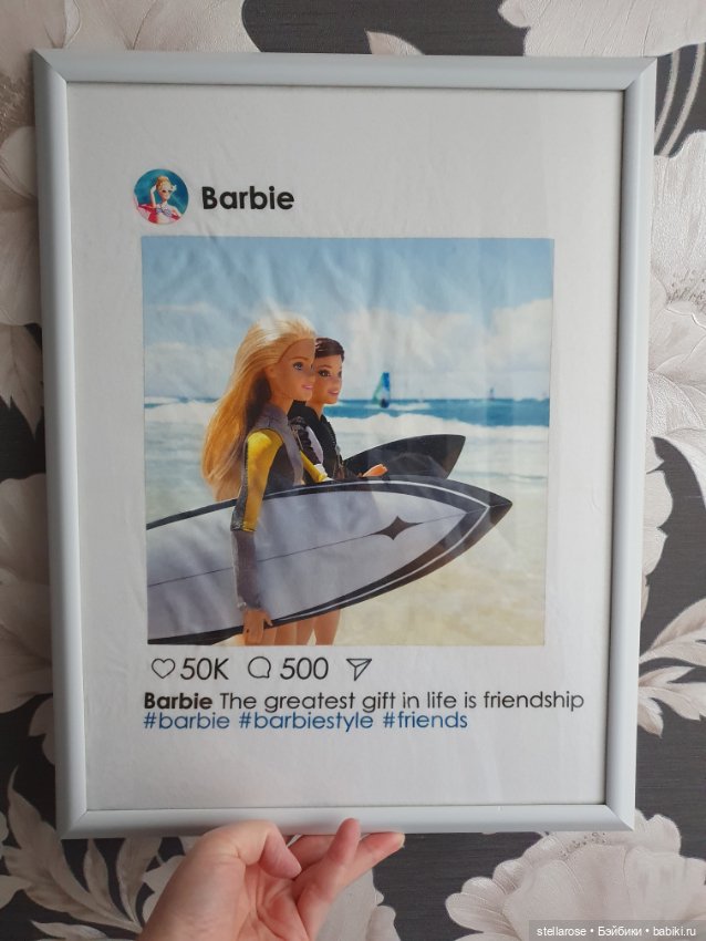 Постер в раме Барби серфер