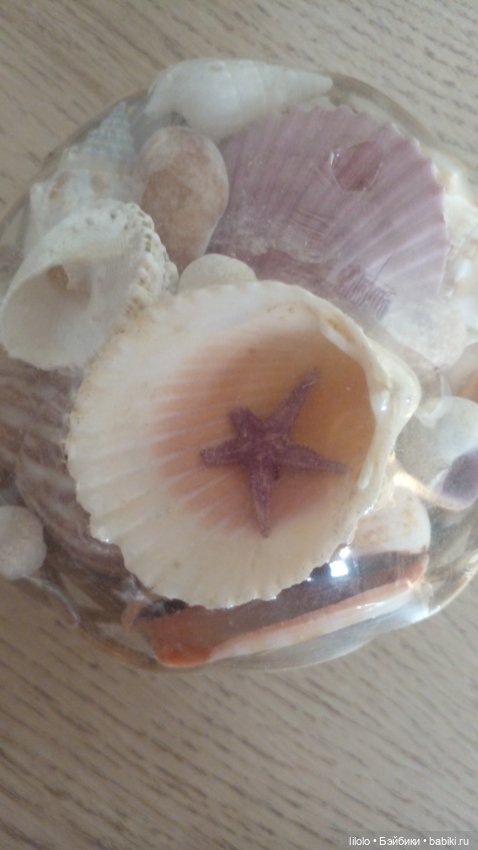 Корзина с ракушками для кукольного интерьера (фото 4)