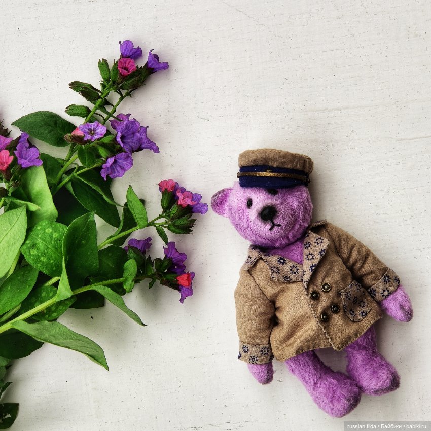 Мишка Тедди в фуражке со звездочкой коллекционный (фото 2)