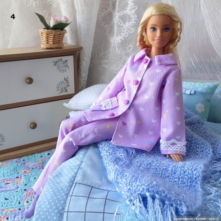 Пижамы для Барби Barbie Курточка Брюки Классический стиль (фото 7)