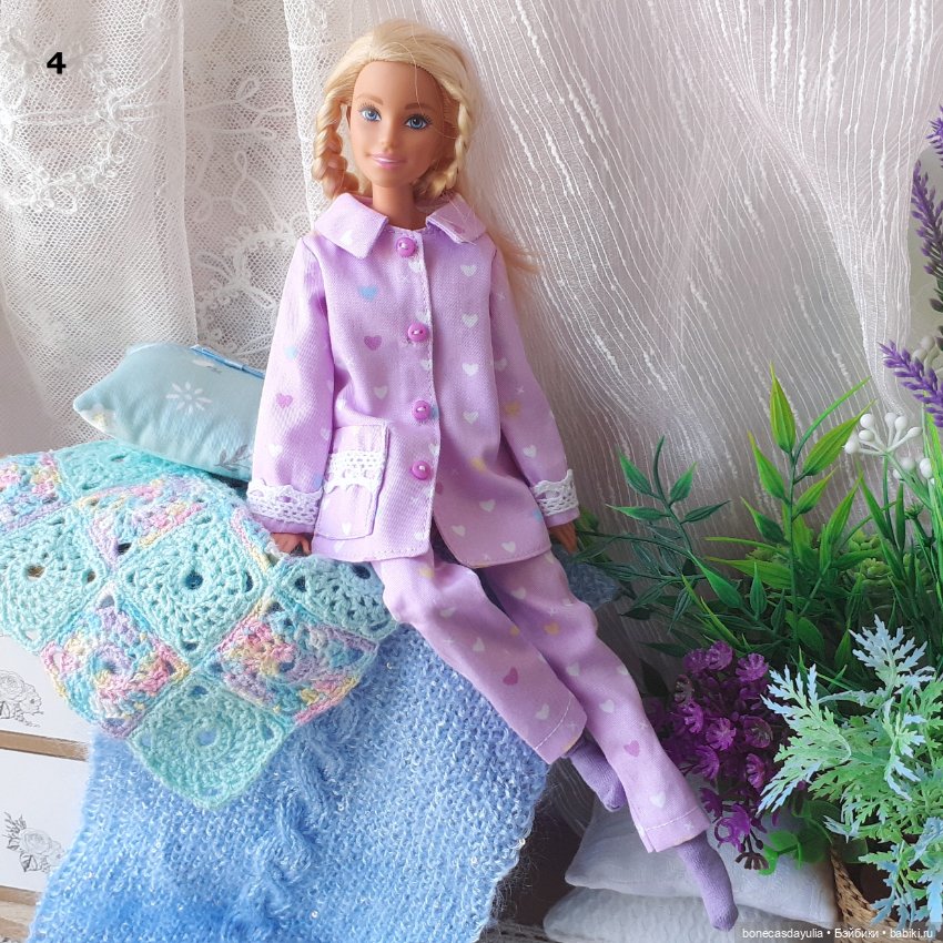 Пижамы для Барби Barbie Курточка Брюки Классический стиль (фото 10)