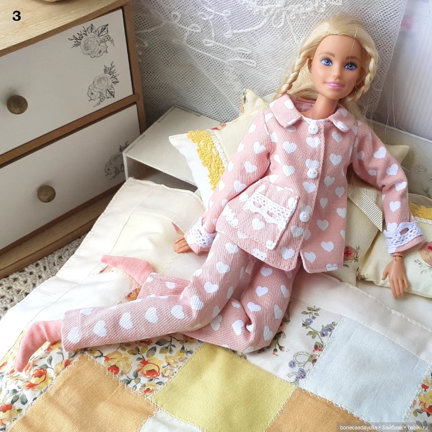 Пижамы для Барби Barbie Курточка Брюки Классический стиль (фото 6)