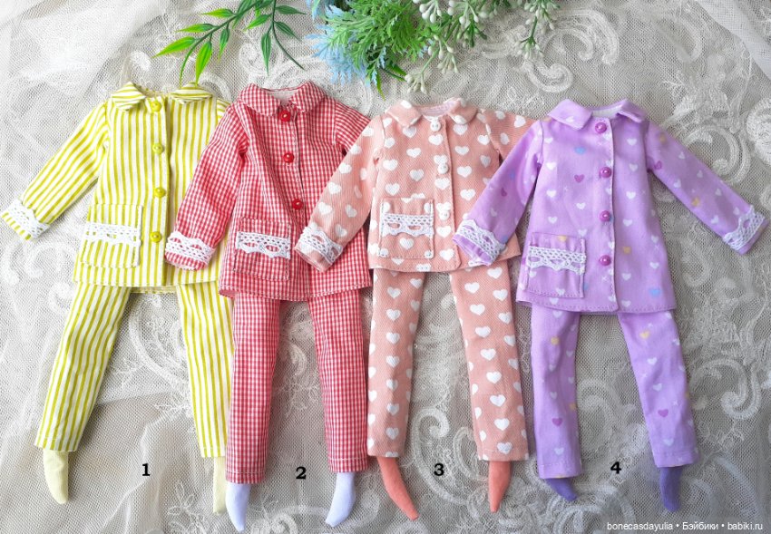 Пижамы для Барби Barbie Курточка Брюки Классический стиль