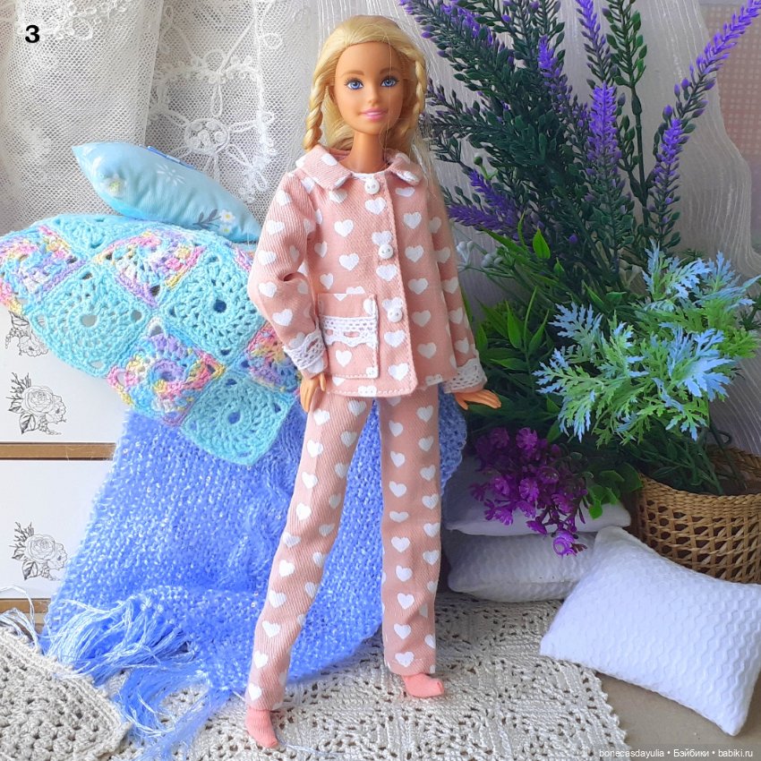 Пижамы для Барби Barbie Курточка Брюки Классический стиль (фото 3)