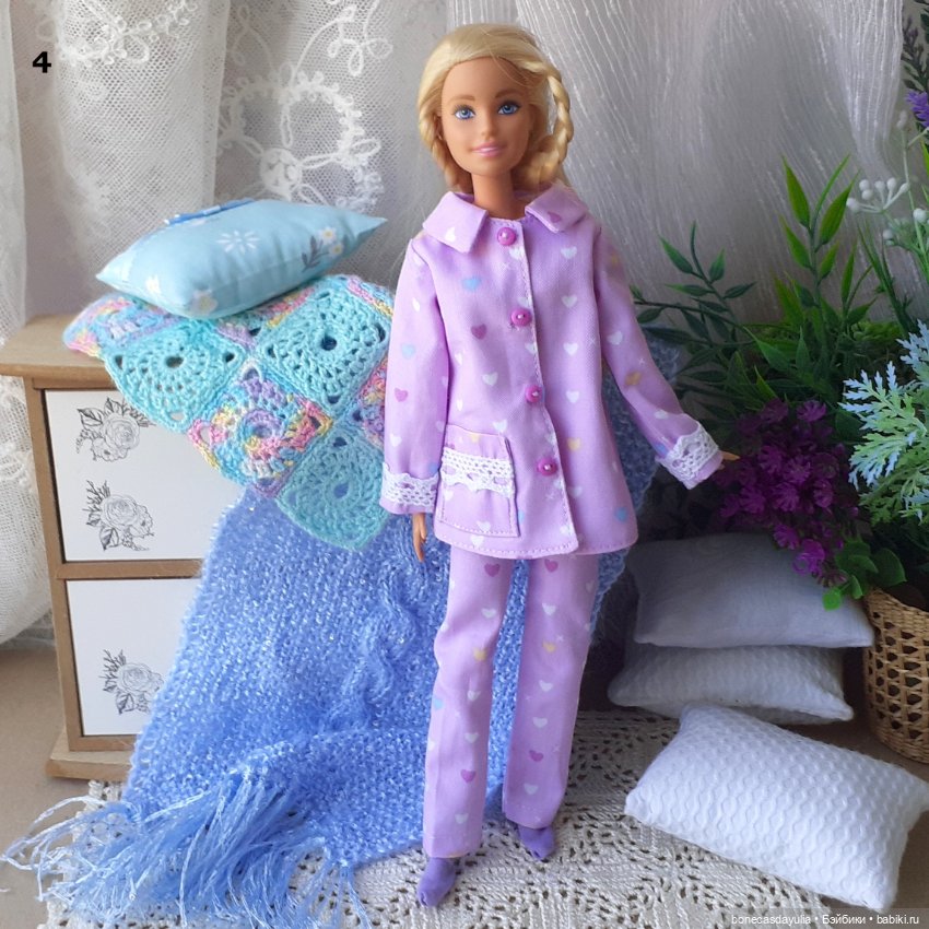 Пижамы для Барби Barbie Курточка Брюки Классический стиль (фото 4)