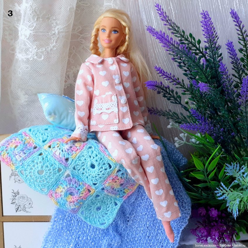 Пижамы для Барби Barbie Курточка Брюки Классический стиль (фото 9)