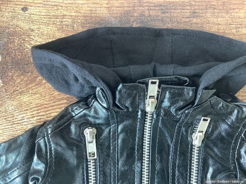 Кожанка с трикотажным капюшоном на парня бжд SD (фото 6)