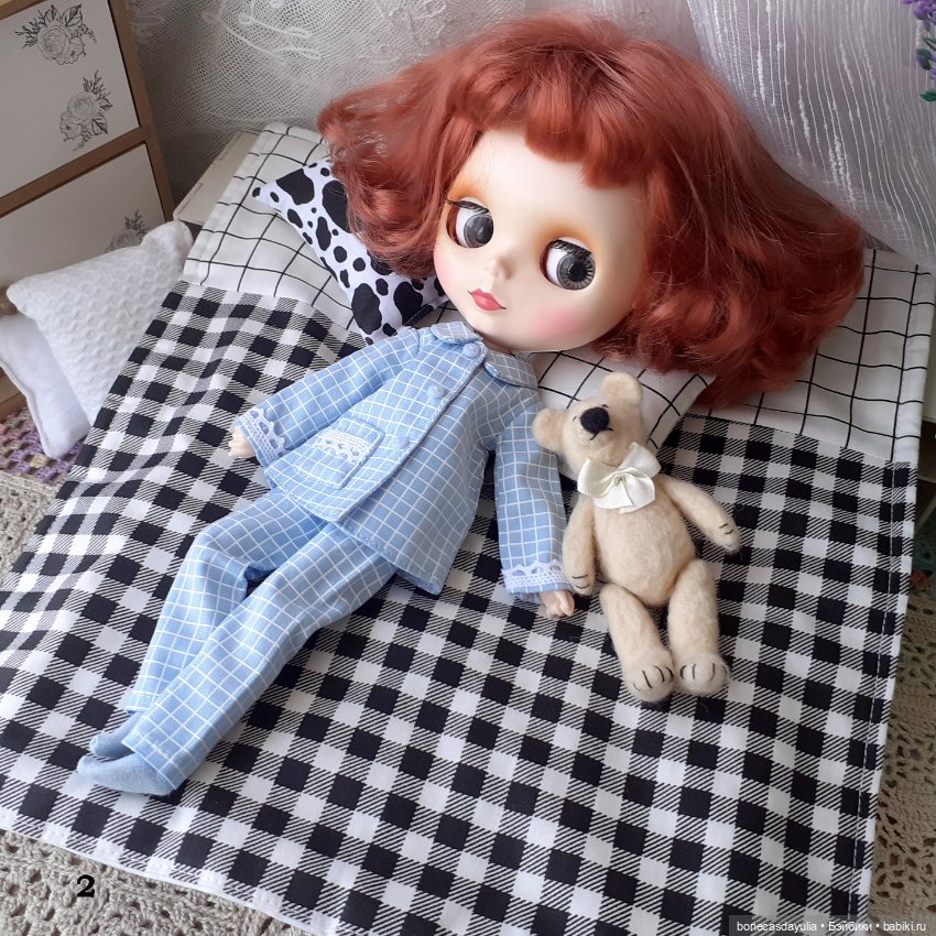Комплекты постельного белья для Блайз, Барби и других кукол формата 1:6 (фото 4)