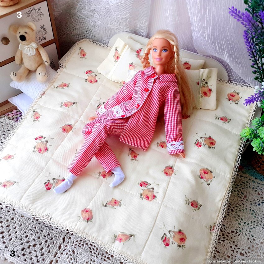 Комплекты постельного белья для Блайз, Барби и других кукол формата 1:6 (фото 5)