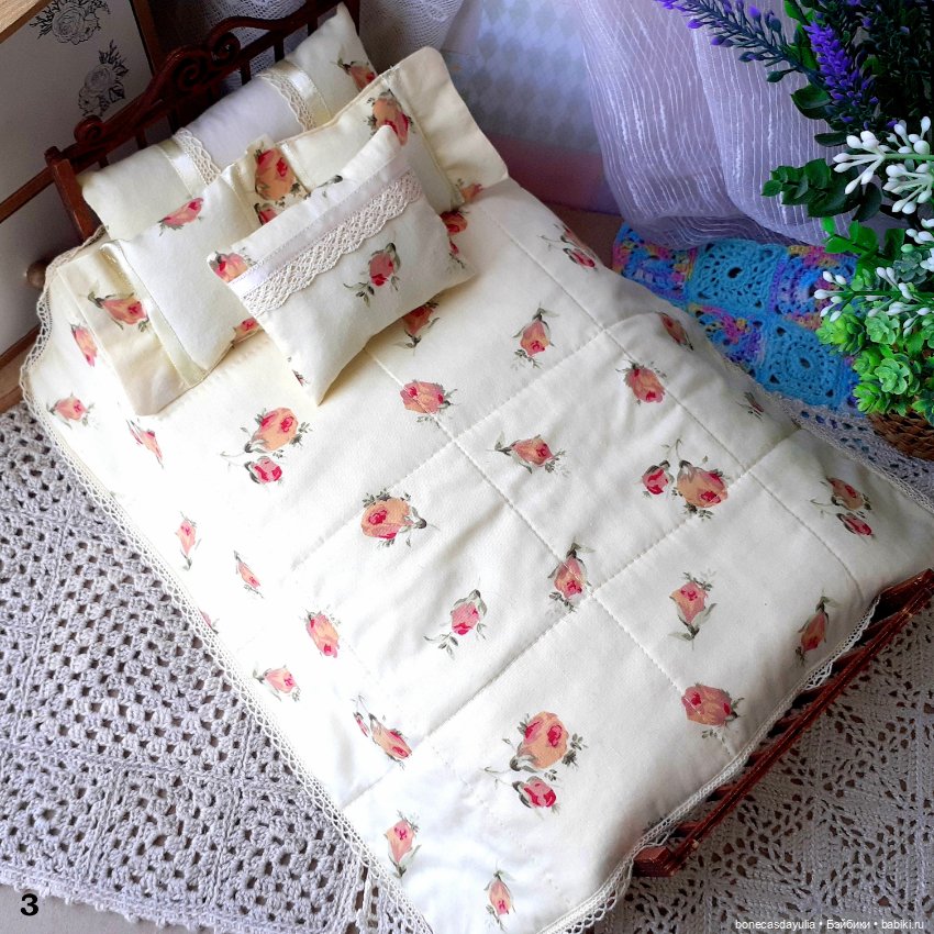Комплекты постельного белья для Блайз, Барби и других кукол формата 1:6 (фото 9)