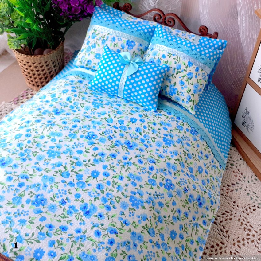 Комплекты постельного белья для Блайз, Барби и других кукол формата 1:6 (фото 7)