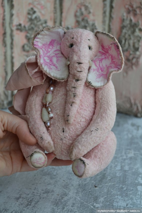 Слон Тедди розовый Пинк — Авторские игрушки (фото 2)