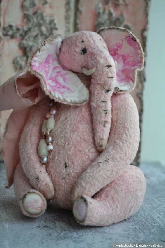 Слон Тедди розовый Пинк — Авторские игрушки (фото 3)