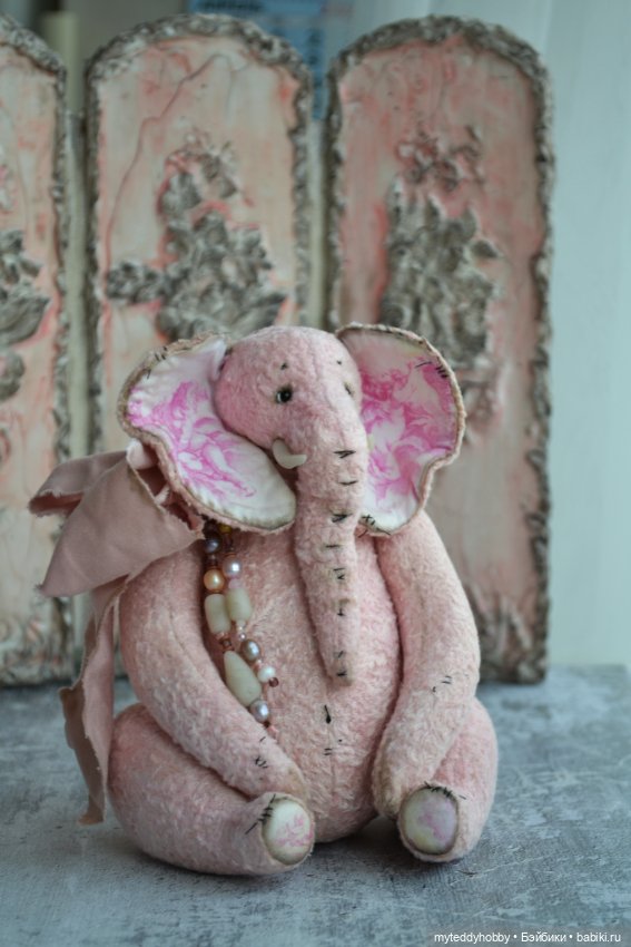 Слон Тедди розовый Пинк — Авторские игрушки