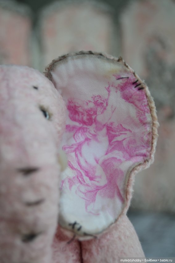 Слон Тедди розовый Пинк — Авторские игрушки (фото 4)