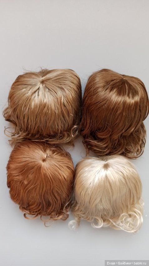 Парики 8-9" - Волнистый, 4 цвета. Подходят Meadow dolls 28 см, Wichtel (Вихтель)