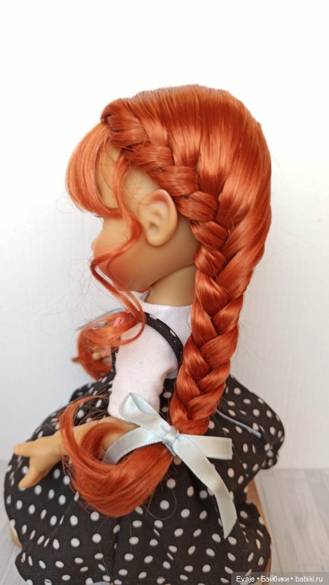 Парики 8-9" - Французские длинные косы, три цвета. Подходят Meadow dolls 28 см, Wichtel (Вихтель) (фото 3)