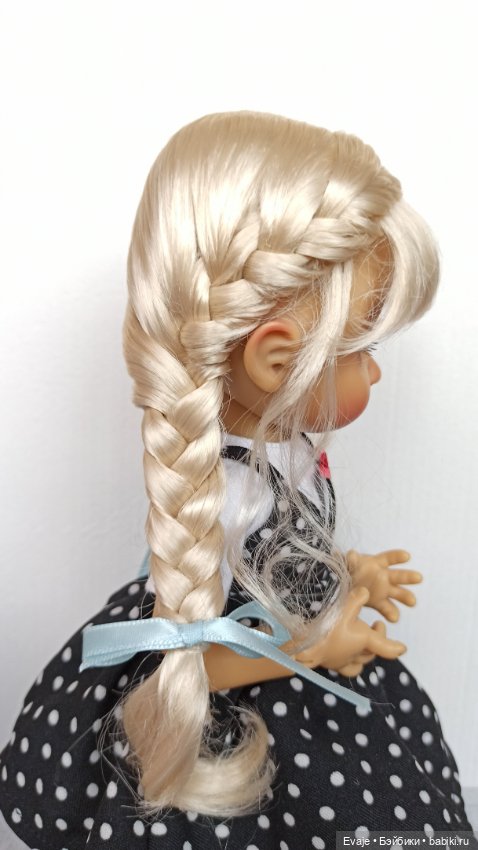 Парики 8-9" - Французские длинные косы, три цвета. Подходят Meadow dolls 28 см, Wichtel (Вихтель) (фото 6)