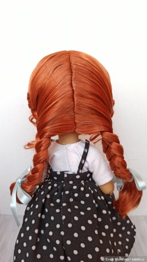 Парики 8-9" - Французские длинные косы, три цвета. Подходят Meadow dolls 28 см, Wichtel (Вихтель) (фото 4)