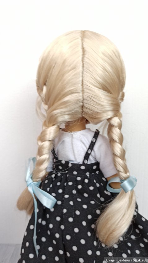 Парики 8-9" - Французские длинные косы, три цвета. Подходят Meadow dolls 28 см, Wichtel (Вихтель) (фото 7)