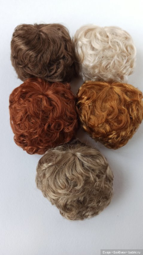 Парики 8-9" - Амурчик, 5 цветов на Meadow dolls 28 см, Руби Ред 37 см, Wichtel (Вихтель)