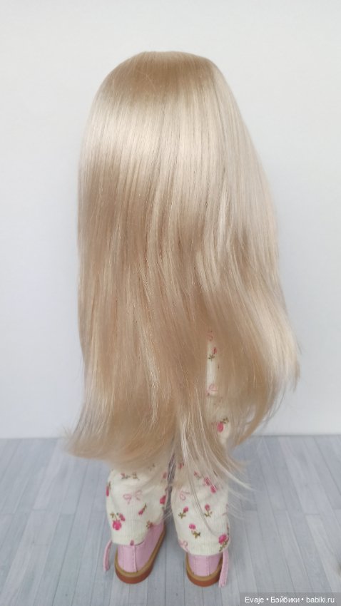 Парики 8-9" - Каскад с длинной челкой, 2 цвета. На Meadow dolls 28 см, Wichtel, Руби Ред 37 см (фото 9)
