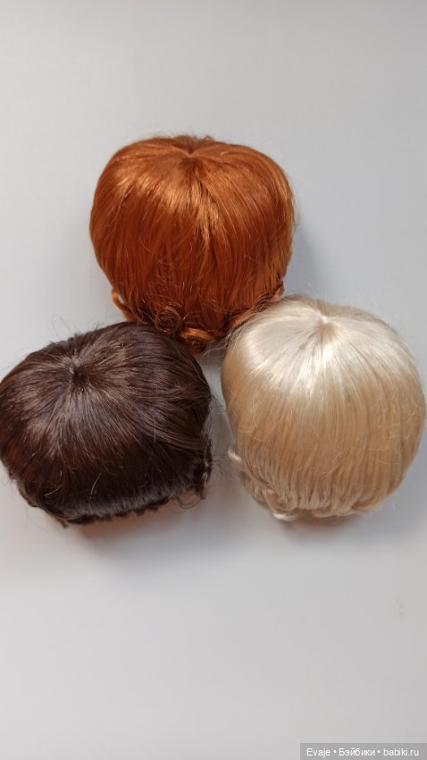 Парики 8-9" - Мелкие кудряшки, три цвета. Подходят Meadow dolls 28 см, Wichtel (Вихтель)