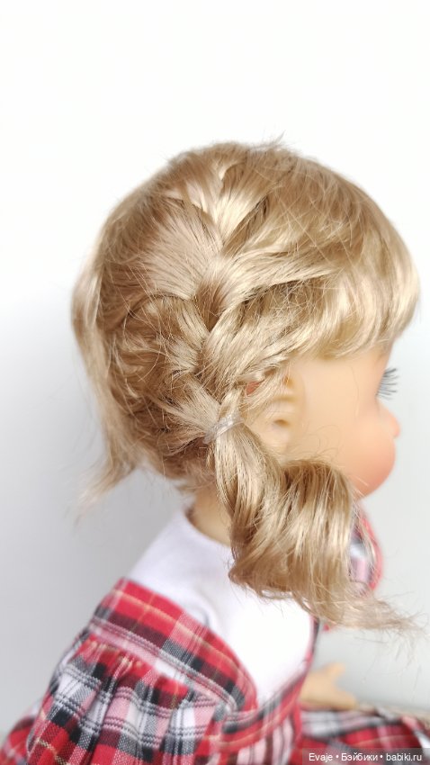 Парики 8-9" - Французские косички, 7 цветов. На Meadow dolls 28 см, Руби Ред 37 см, Wichtel (фото 9)
