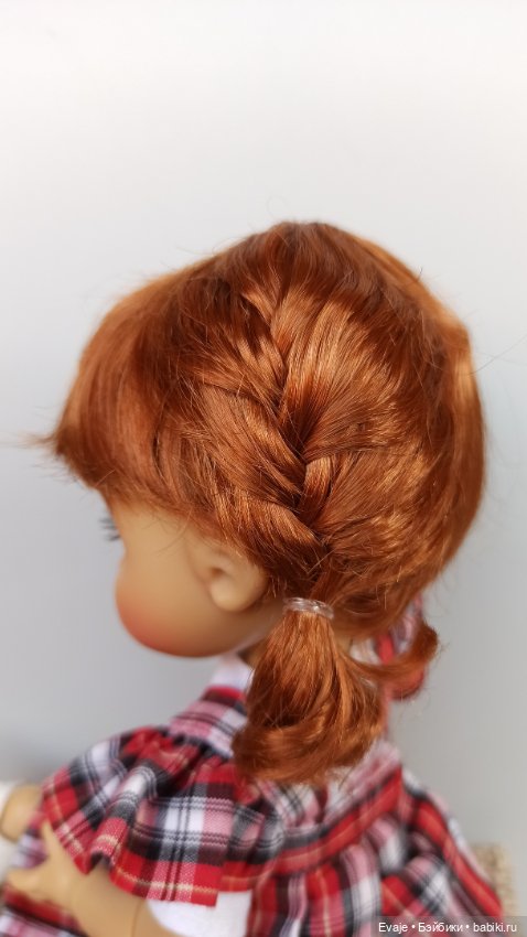 Парики 8-9" - Французские косички, 7 цветов. На Meadow dolls 28 см, Руби Ред 37 см, Wichtel (фото 2)