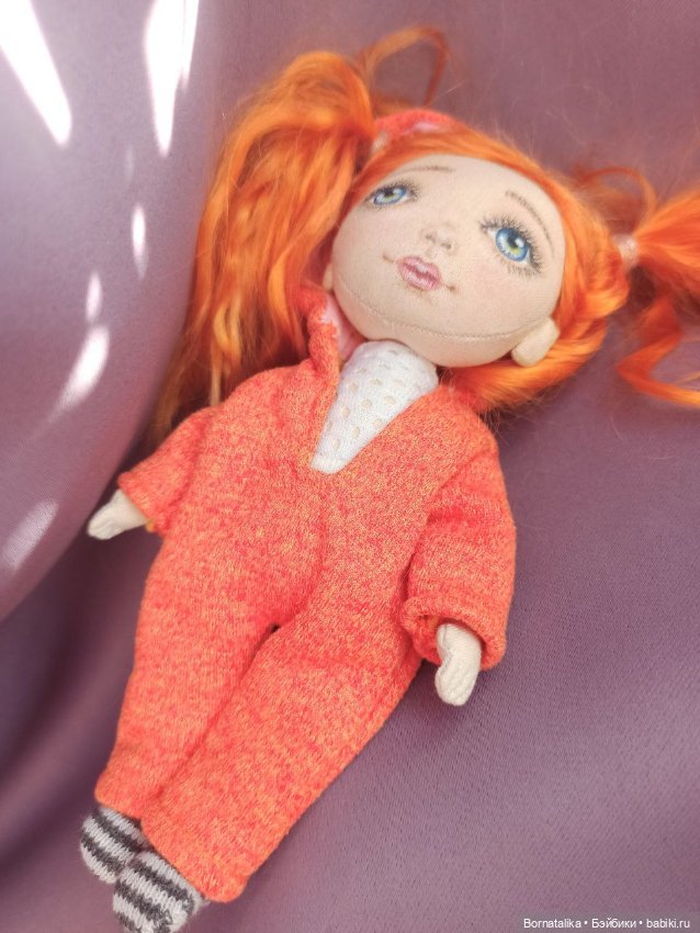 Текстильная кукла - девочка Лисичка, рыжее чудо (фото 6)
