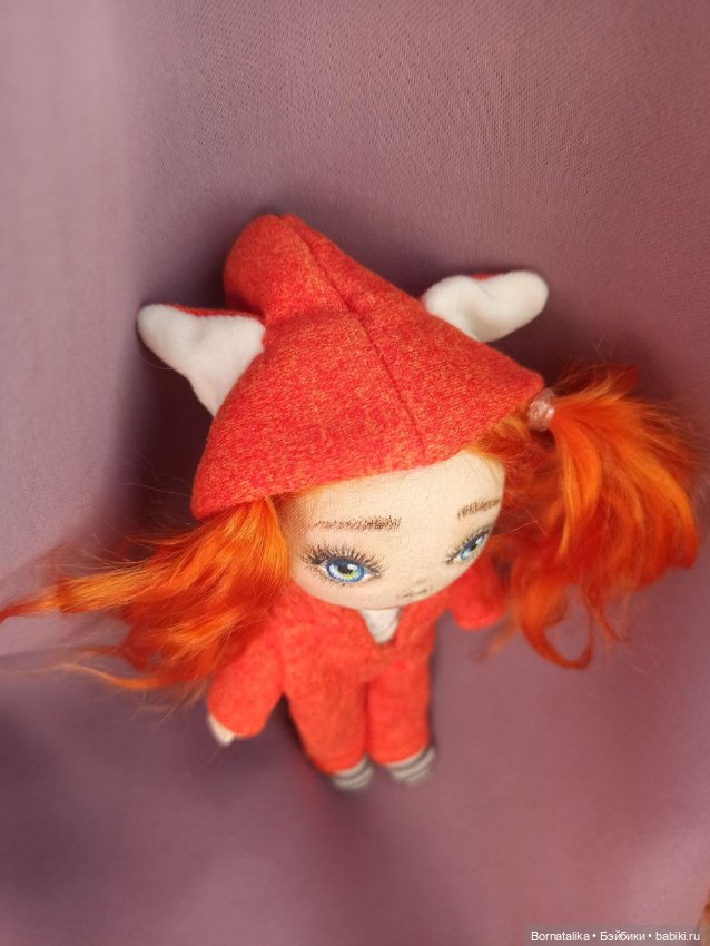 Текстильная кукла - девочка Лисичка, рыжее чудо (фото 4)