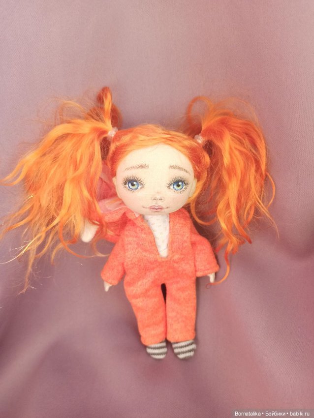 Текстильная кукла - девочка Лисичка, рыжее чудо (фото 2)