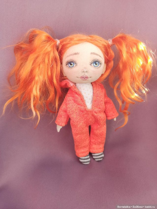 Текстильная кукла - девочка Лисичка, рыжее чудо (фото 5)