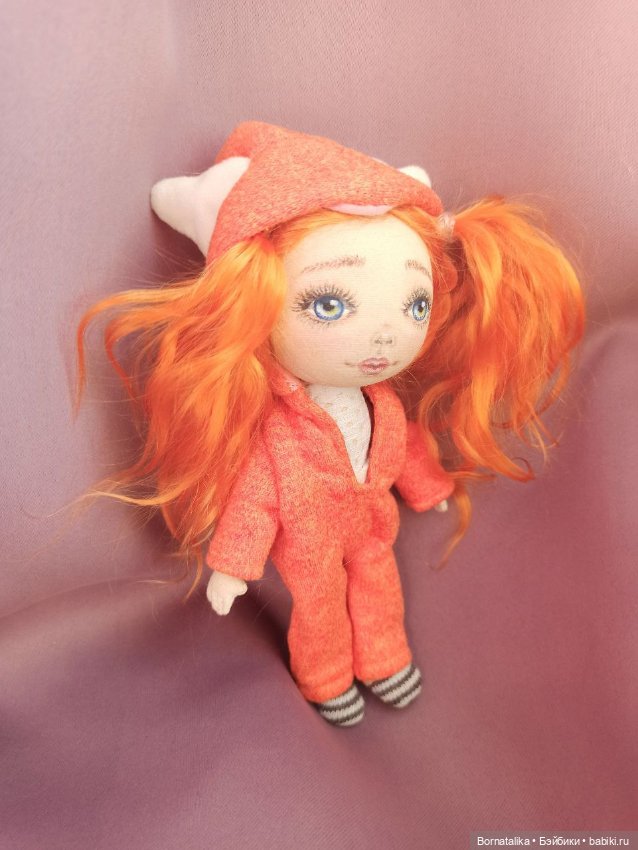 Текстильная кукла - девочка Лисичка, рыжее чудо (фото 3)