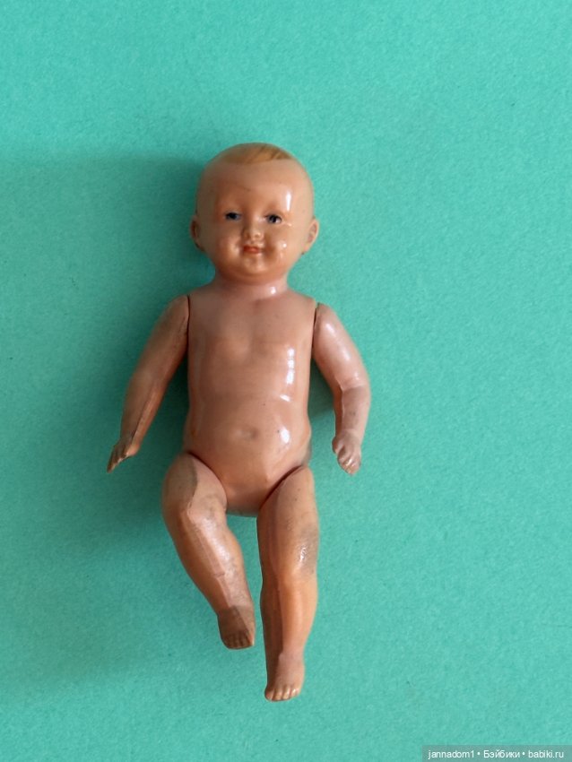Редкий довоенный целлулоидный пупсик Schildkrot, высота 9,5 см (фото 6)