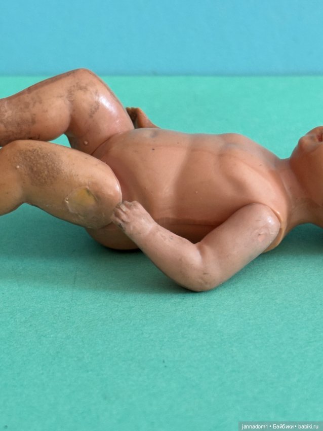 Редкий довоенный целлулоидный пупсик Schildkrot, высота 9,5 см (фото 7)