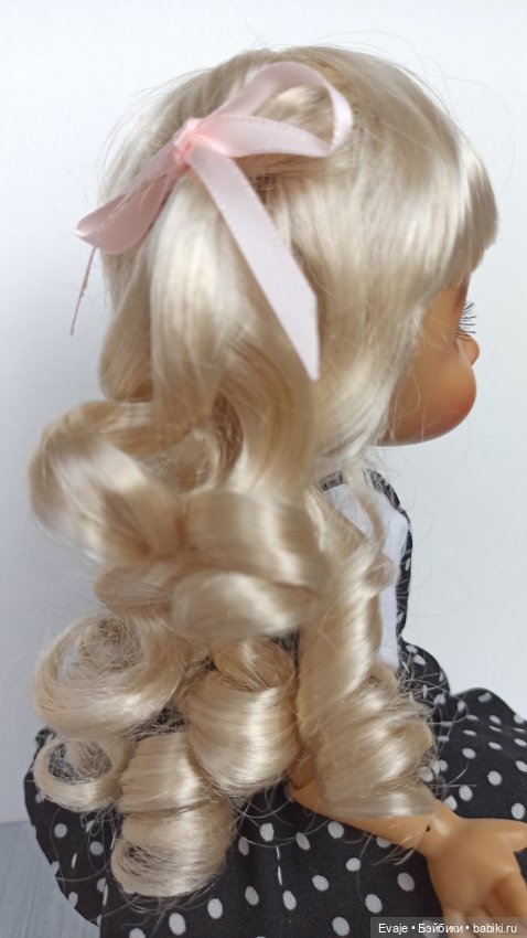 Парик 8-9" - Локоны с хвостиками, на Meadow dolls 28 см, Руби Ред 37 см, Wichtel (Вихтель) (фото 2)