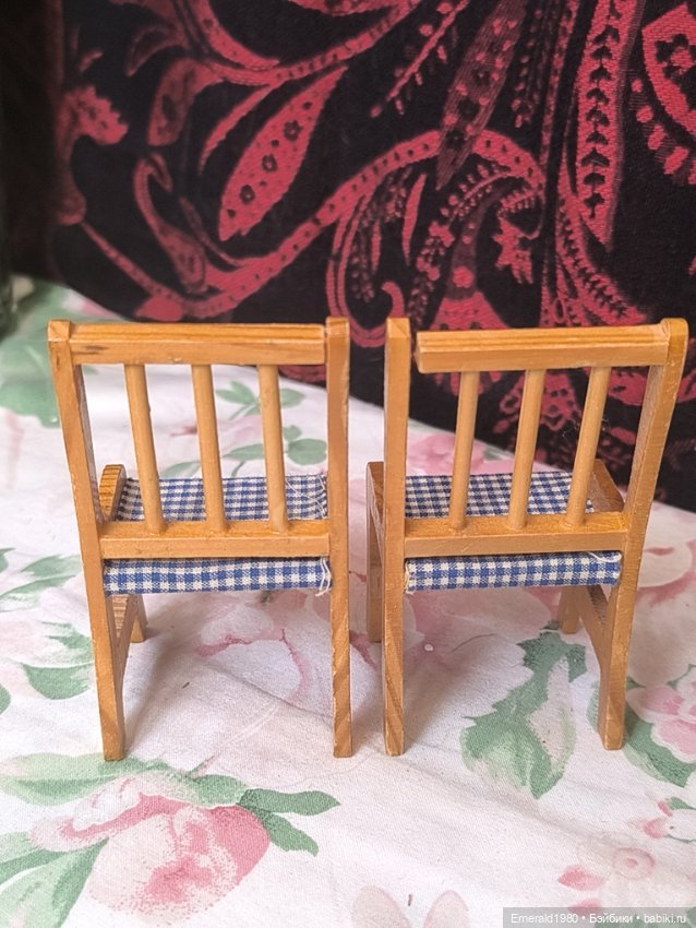 Два деревянных стула ГДР — Кукольная мебель (фото 4)