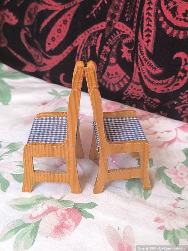 Два деревянных стула ГДР — Кукольная мебель (фото 3)