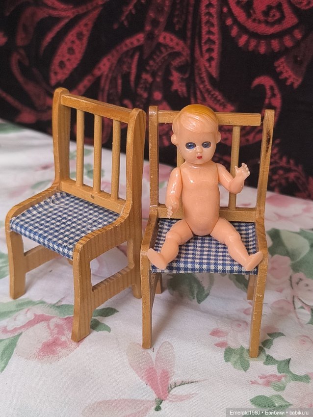 Два деревянных стула ГДР — Кукольная мебель (фото 5)